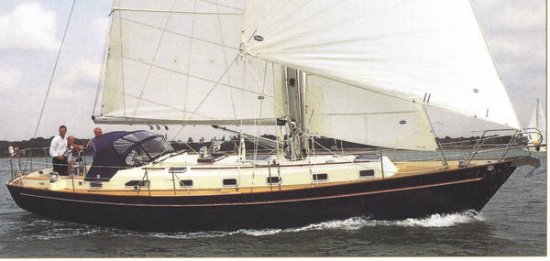 Bowman 40 paine sailboat under sail