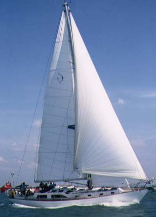 Bowman 48 sailboat under sail