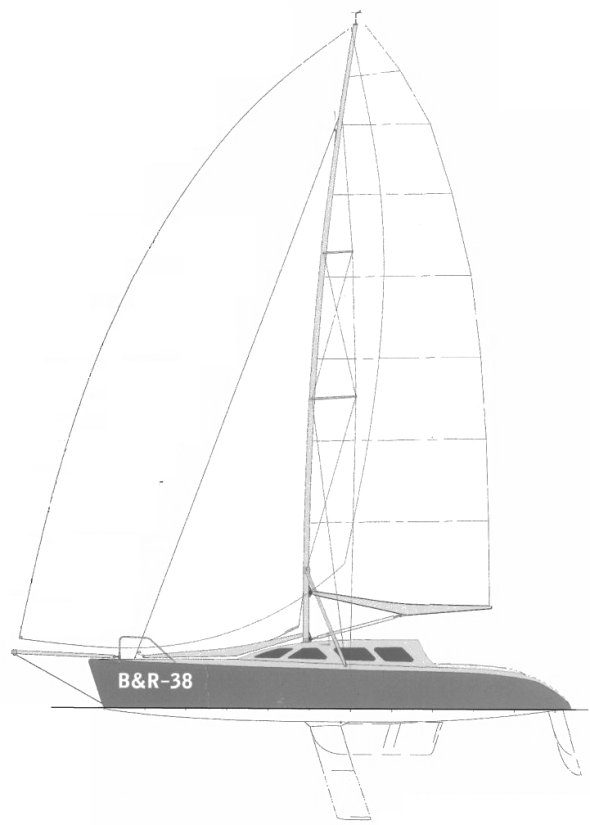 Br 38 sailboat under sail