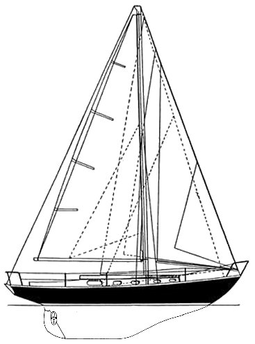 Breeon 36 sailboat under sail