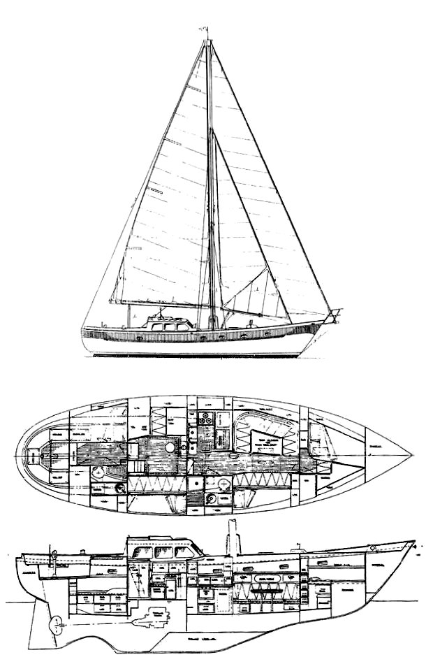 Brewer 46 sailboat under sail