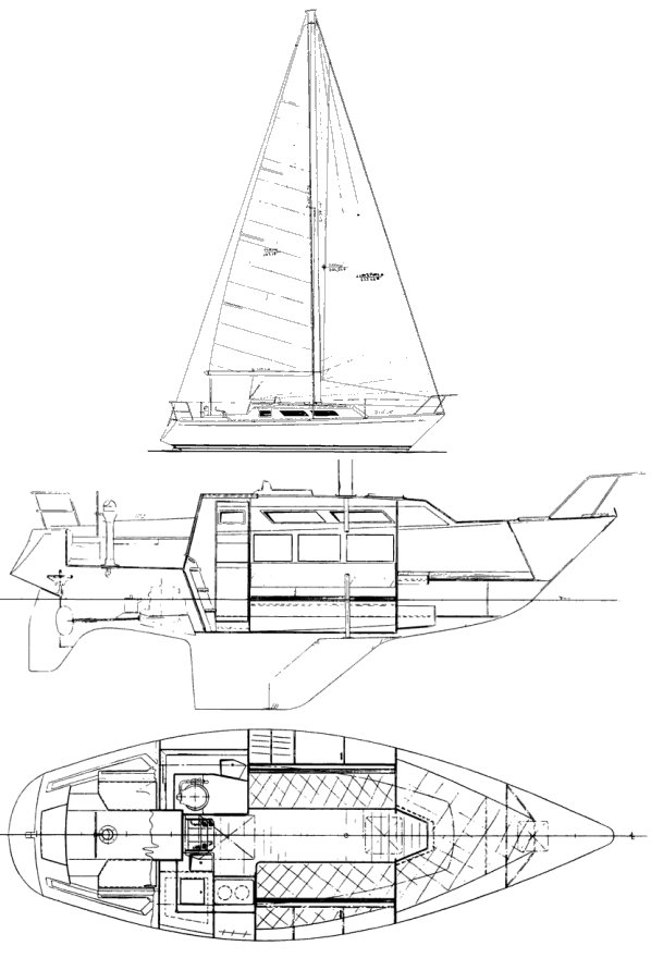 Bristol 27-2 sailboat under sail