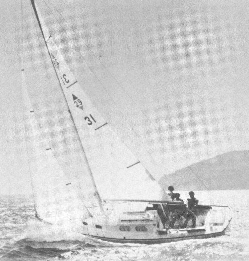 Bristol 29 sailboat under sail