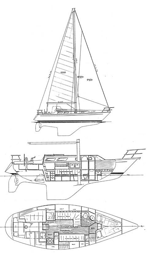 Bristol 33.3 sailboat under sail