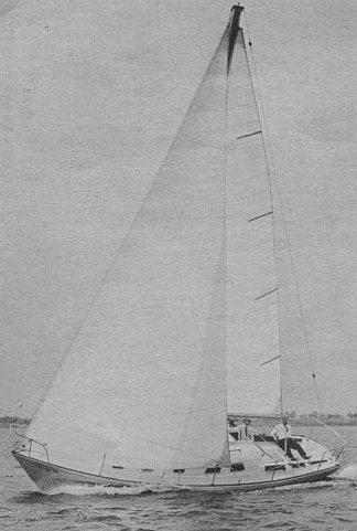 Bristol 33 sailboat under sail