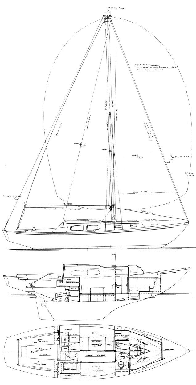 Bristol 35 sailboat under sail