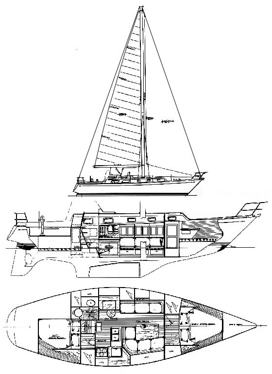 Bristol 3800 sailboat under sail