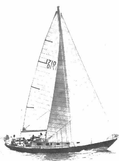 Bristol 40 sailboat under sail