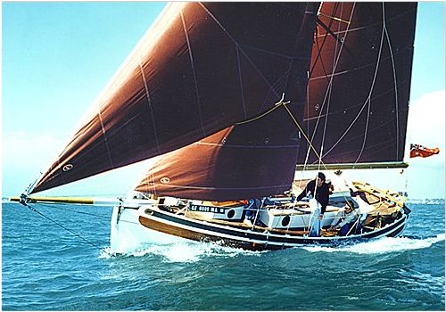 Bristol channel cutter sailboat under sail