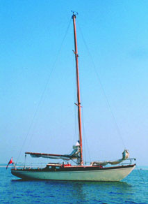 Brittany class sailboat under sail