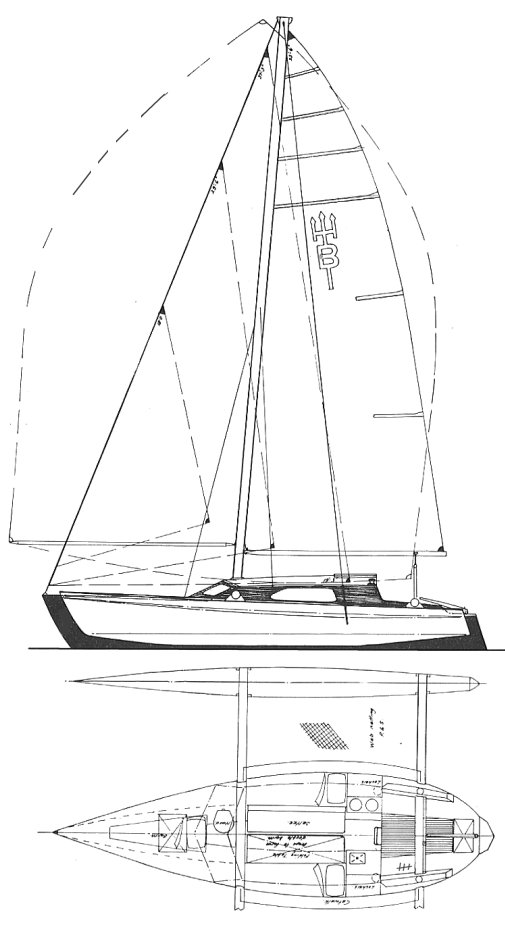 Buccaneer 28 crowther sailboat under sail