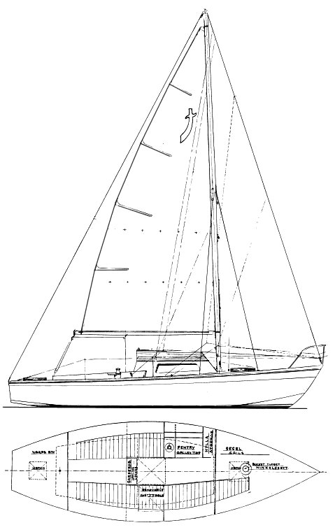 Buccaneer stadt sailboat under sail