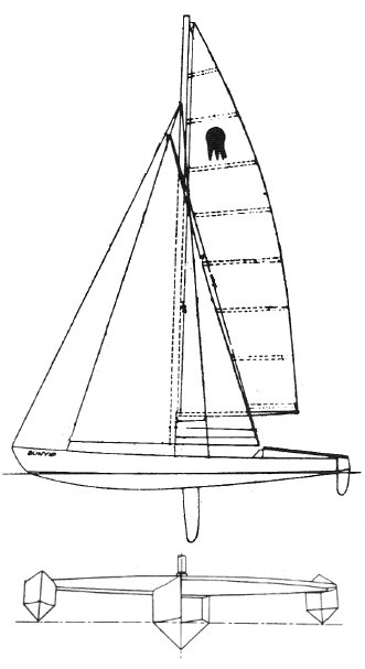 Bunyip 20 sailboat under sail