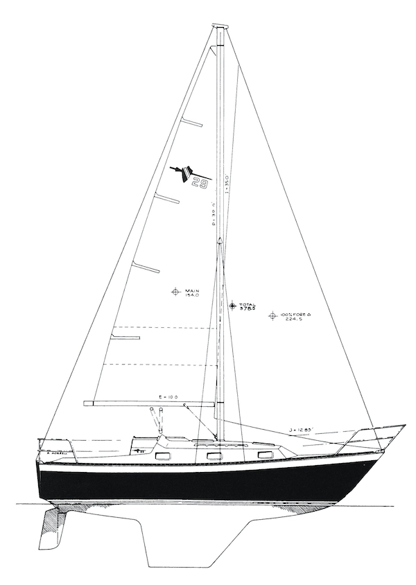 Lancer 29 3 sailboat under sail