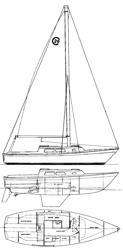 Cal 2 29 sailboat under sail
