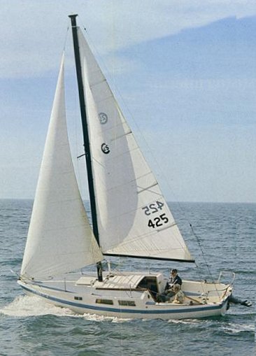 Cal 25 sailboat under sail