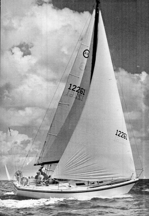 Cal 3 30 sailboat under sail
