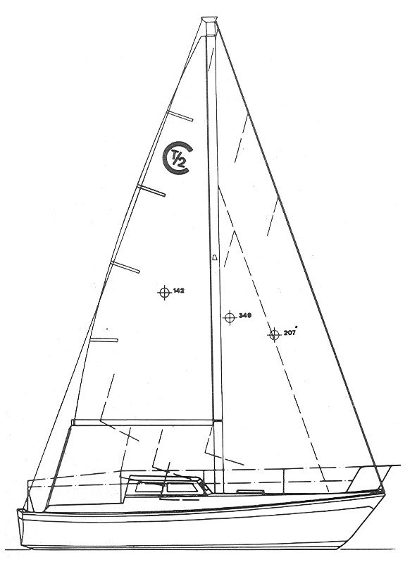 Cal t2 sailboat under sail