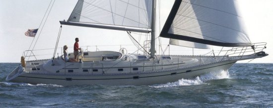 Caliber 47 lrc sailboat under sail