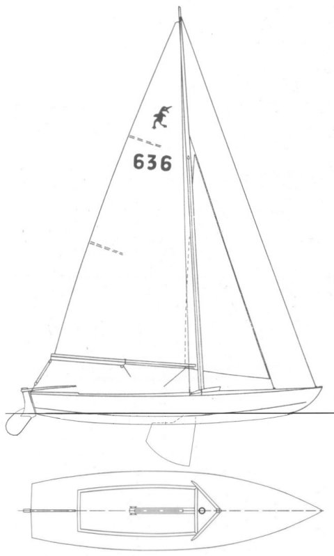 Caneton brix sailboat under sail