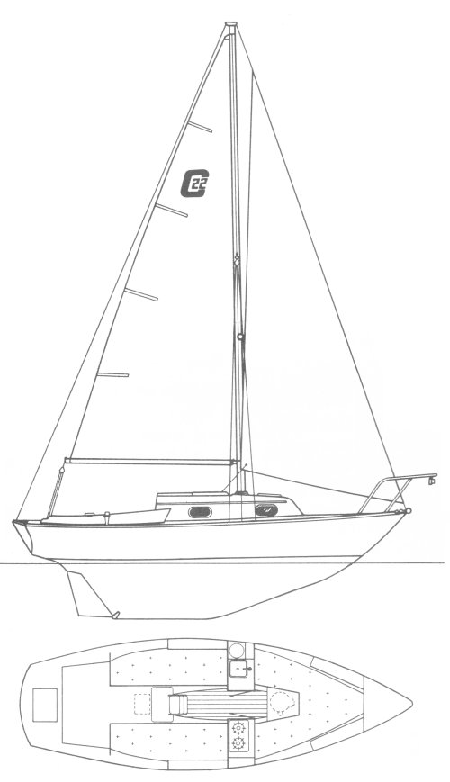 Cape dory 22 sailboat under sail