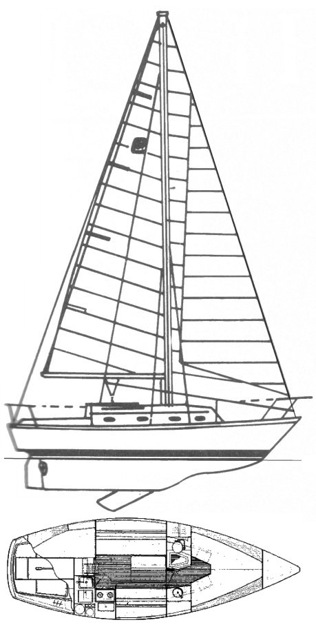 Cape dory 270 sailboat under sail
