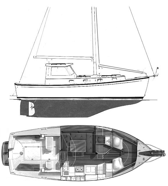 Cape dory 300 ms sailboat under sail