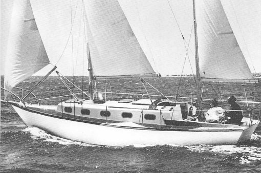 Cape dory 30k sailboat under sail