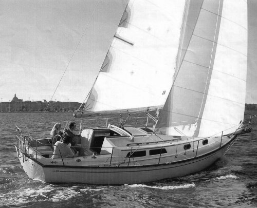 Cape dory 30 mk ii sailboat under sail