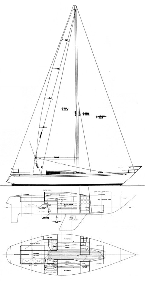 Carter 37 1 ton sailboat under sail