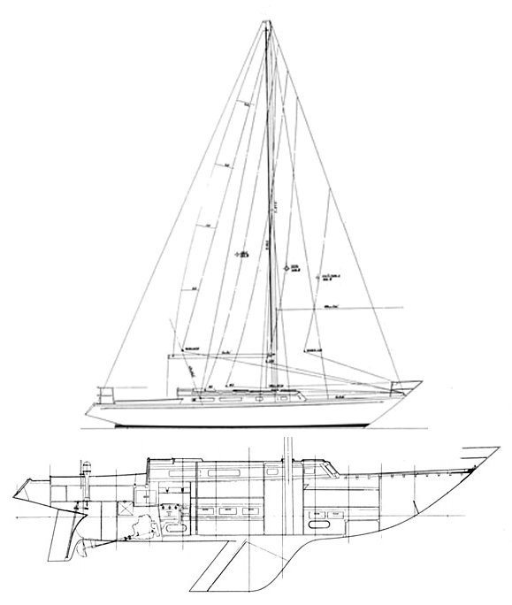 Carter 40 sailboat under sail