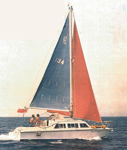 Catalac 8m sailboat under sail