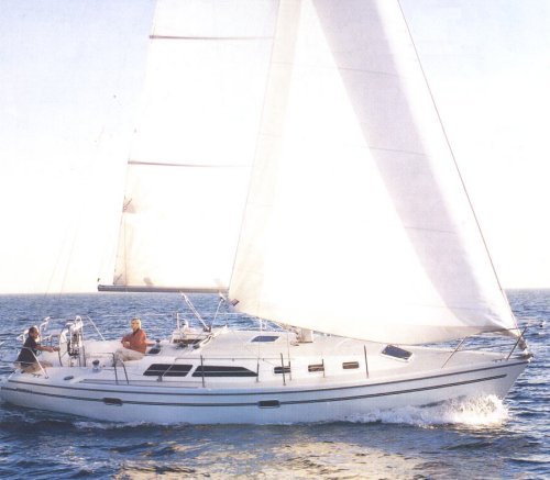 Catalina 34 mkii sailboat under sail