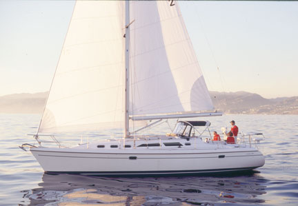 Catalina 390 sailboat under sail