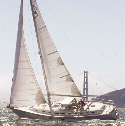 Morgan 45 catalina sailboat under sail