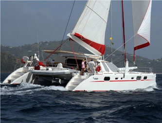 Catana 582 sailboat under sail