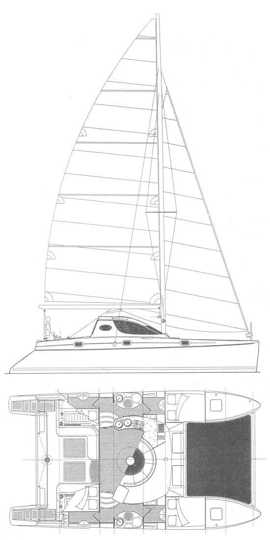 Catana 411 sailboat under sail