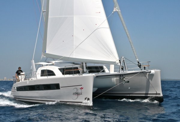 Catana 42 sailboat under sail