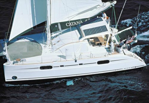 Catana 43 sailboat under sail