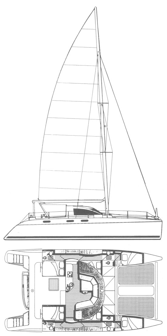 Catana 44 sailboat under sail