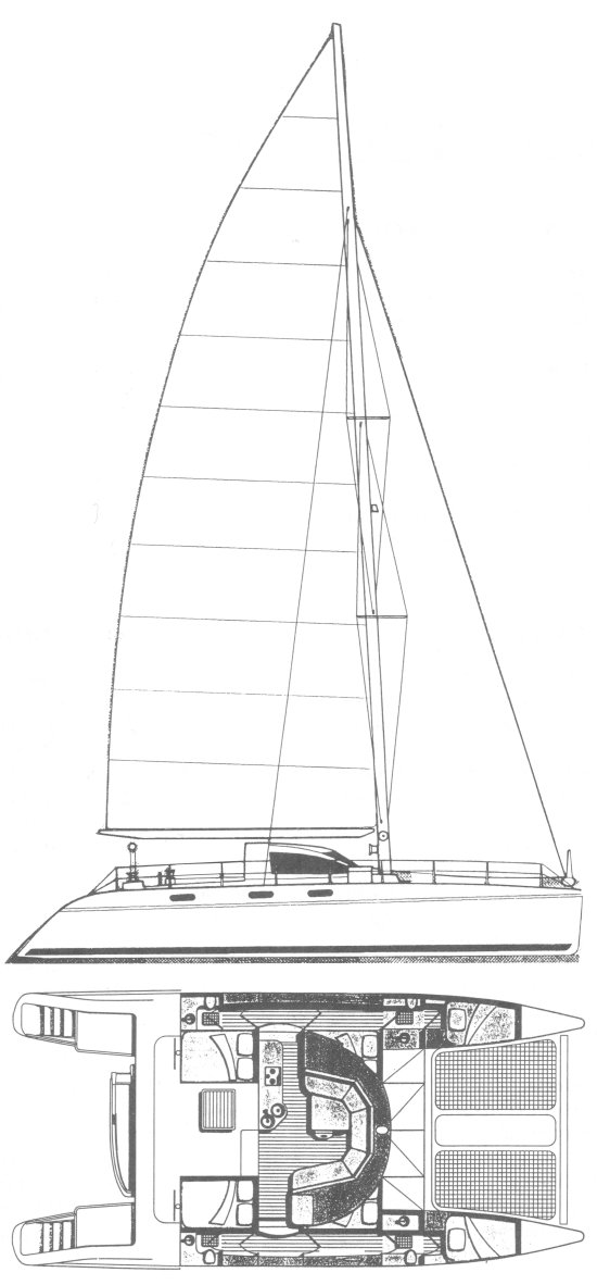 Catana 48 sailboat under sail