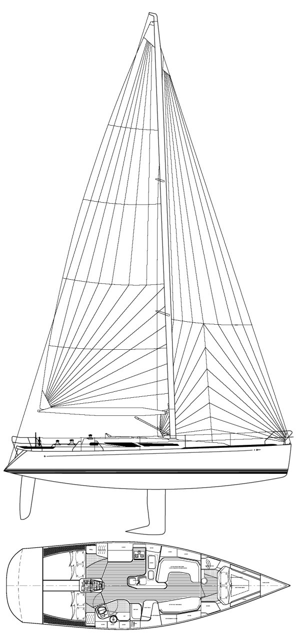 C&C 131 sailboat under sail