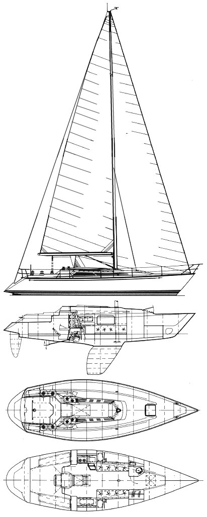 C&C 3740 r sailboat under sail