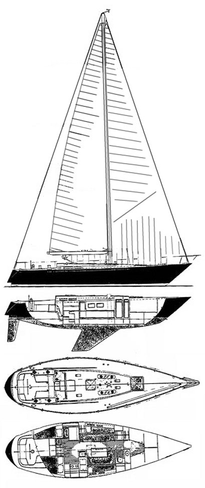 C&C 42 custom sailboat under sail
