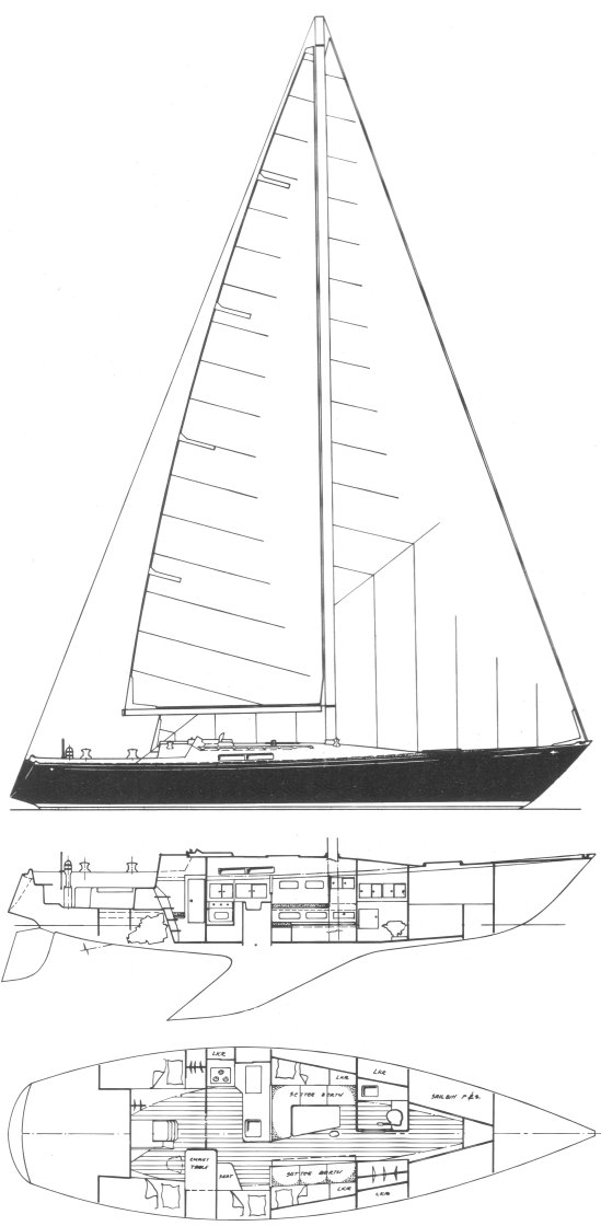 C&C 43 1 sailboat under sail