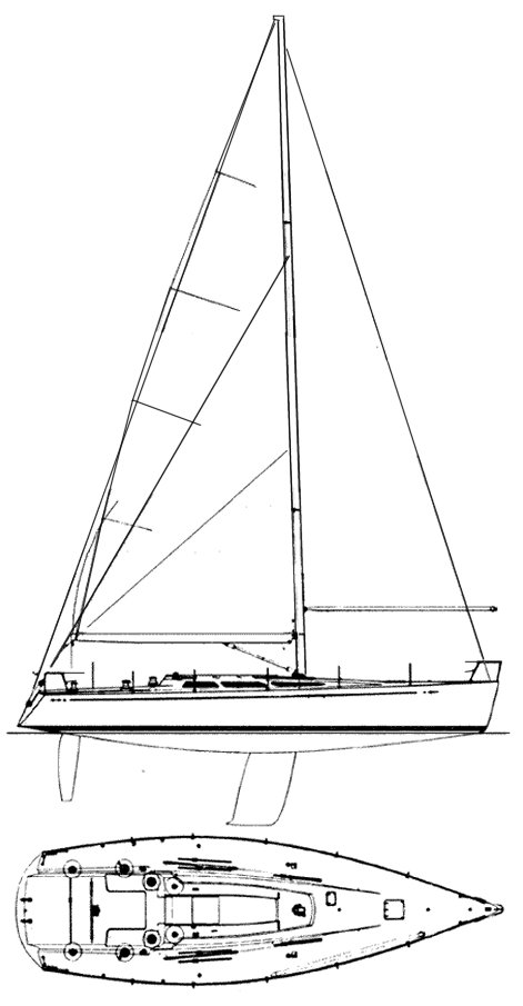 C&C 45 sailboat under sail