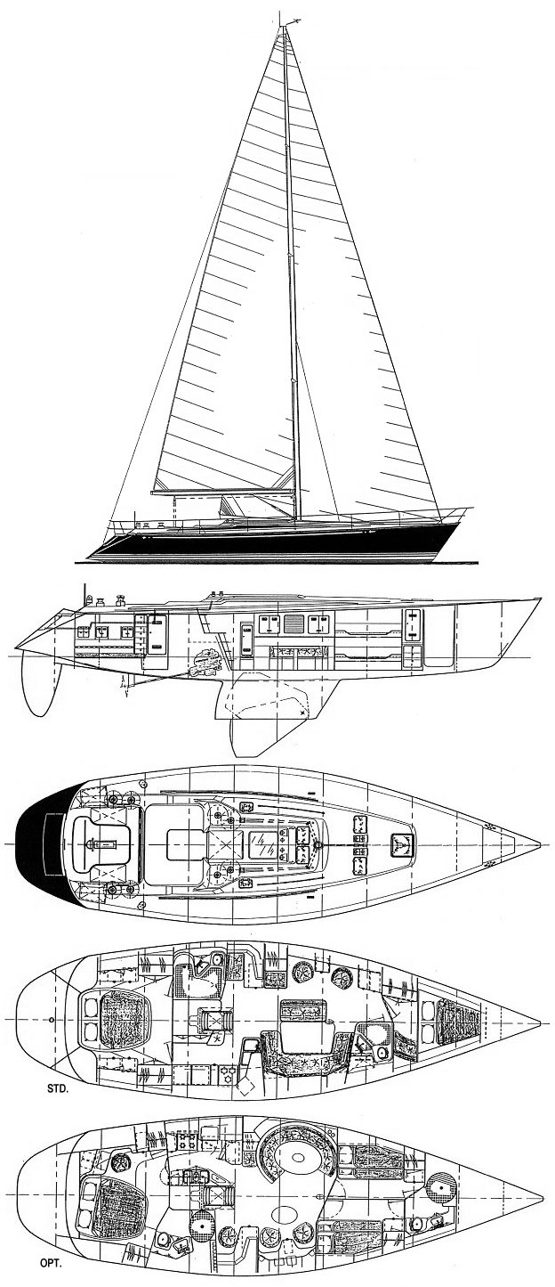 C&C 51 custom sailboat under sail