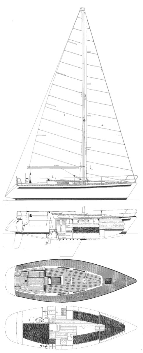 Cenit 33 sailboat under sail
