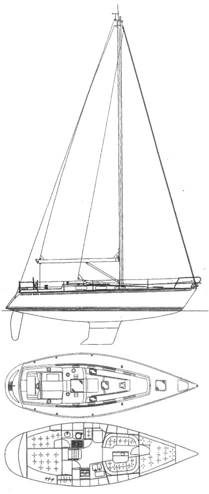 Cenit 35 sailboat under sail