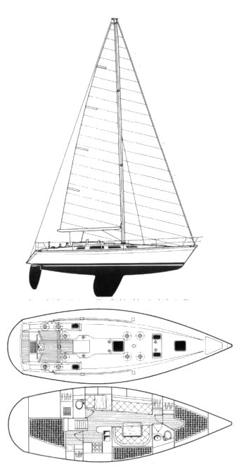 Centurion 40 sailboat under sail